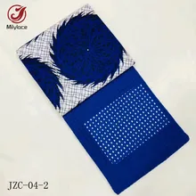 Удивительные 3 ярдов Африканская Хлопковая восковая ткань+ 2,5 ярдов сухая хлопковая кружевная ткань для одного набора повседневной/церковной/свадебной JZC-04 одежды