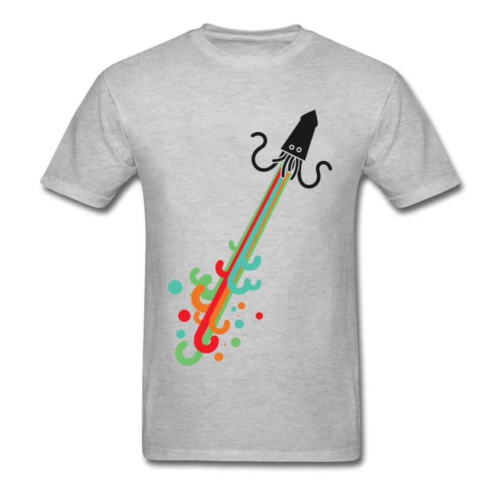 Fashion Men T Shirt Kraken cracking rainbow Europe Tops Shirts 100% Cotton Fabric Short Sleeve Camisa Tshirts O Neck Kraken cracking rainbow grey