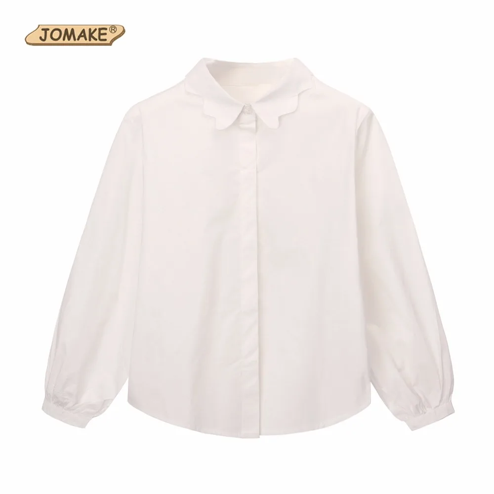 

JOMAKE Girls Blouses 2018 New Autumn Brand Long Sleeve Cotton Children White Shirts Princess Costume For Kids Clothes 8-14 Years