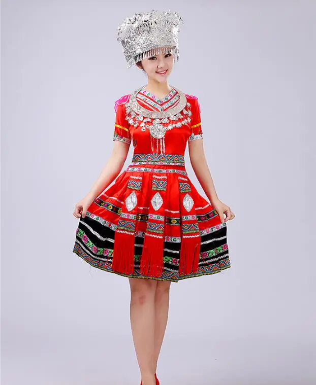 2017 Nova Moda roupas Hmong étnica Tujia dança trajes de dança Chinesa