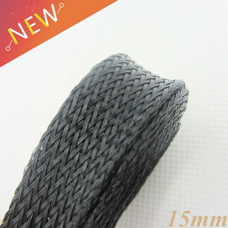 

1M Cable Sleeves 15mm Snakeskin Mesh Wire Protecting Nylon Tight Sheathing Braided Sleeves Auto Wire Harnessing