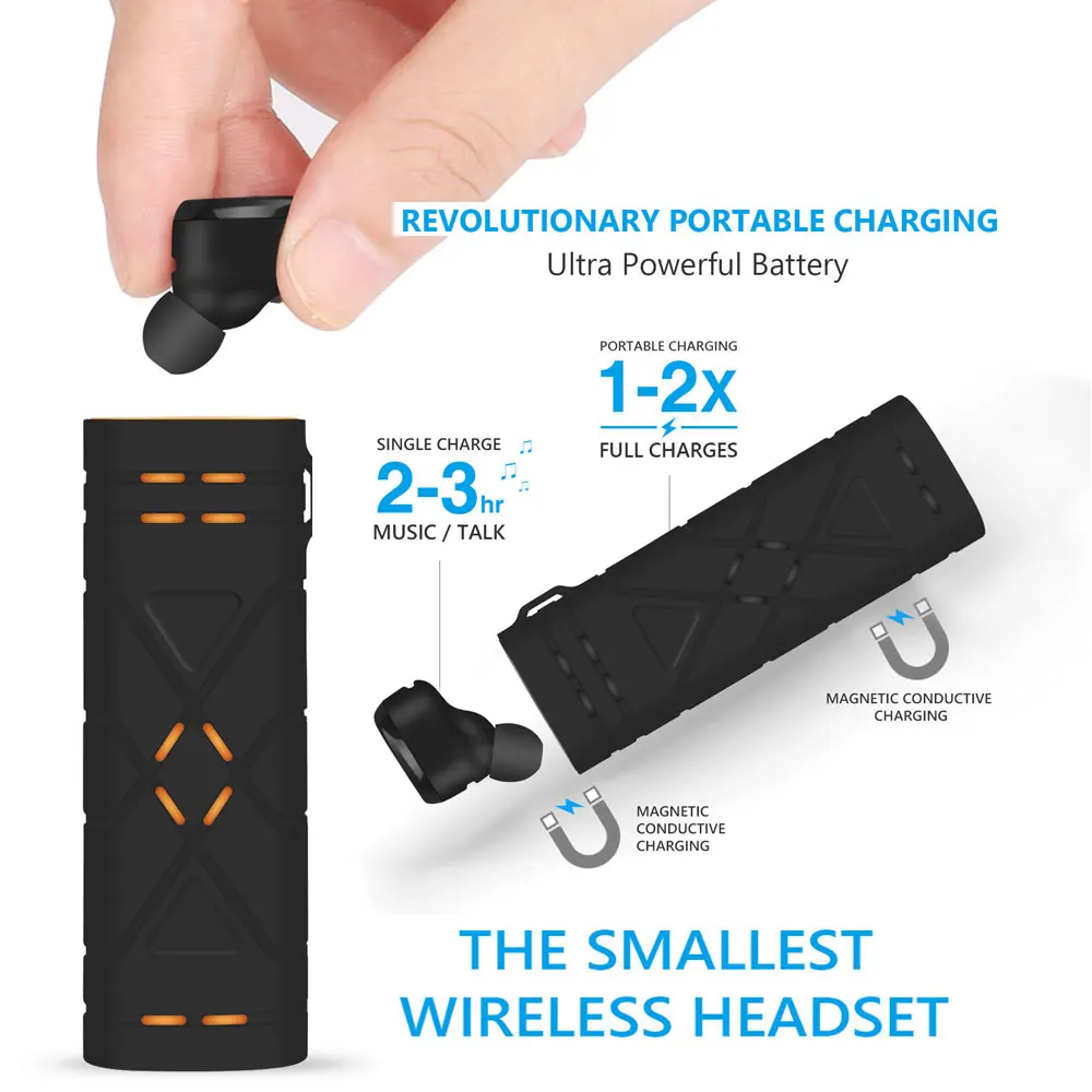 2017 беспроводные наушники TWS мини bluetooth гарнитура с микрофоном 650 мАч