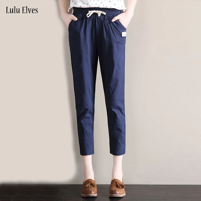 Sytiz High Waist OL Harem Pants Women 2017 Bow Tie