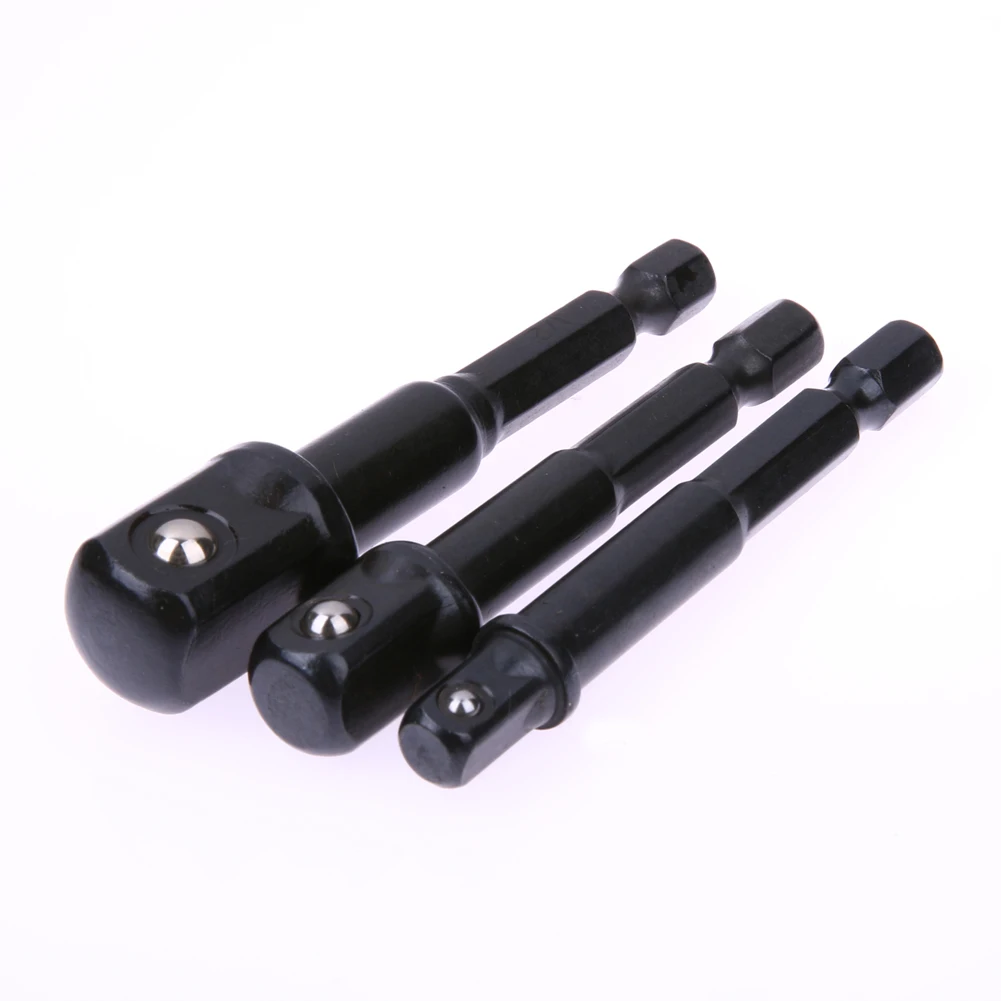 

3pcs Socket Bit Adapter Set Drill Bit Extension Bar 1/2" 1/4" 3/8" Tools Hex Power Shank Impact Driver Socket Set Drill Bits