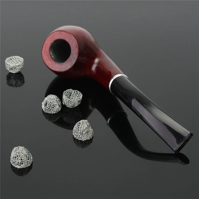 1 PC 14mm Silver Bowl Shape Metal Tobacco Smoking Pipe Screens Pipe Filter Accessory Black Red