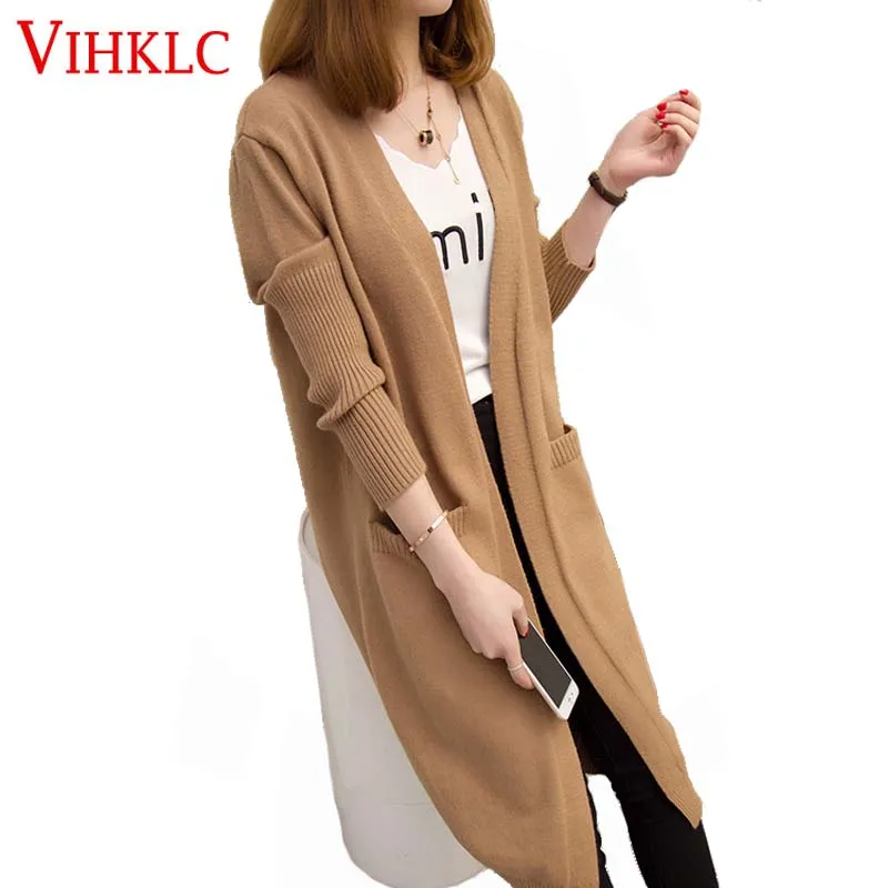 khaki Chandail Femmes Ouvrir Poncho 2017 Cardigans Beige black H293 Printemps Marque gray Automne Cardigan Point Lâche Tricoté Casual Coffee Long Tc1l3uKFJ5