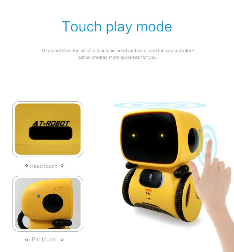 tipo Mais Novo Comando de Voz Presentes para Crianças Robôs Inteligentes Dança Línguas Versões Controle Toque Brinquedos Robô Interativo Bonito Brinquedo 3 8 de voz 3 línguas versões controle toque