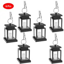 6 шт. Солнечный фонарь навесные солнечные светильники наружный декоративный светодиодный солнечный наружный фонарь для патио пейзаж двора с теплым белым F