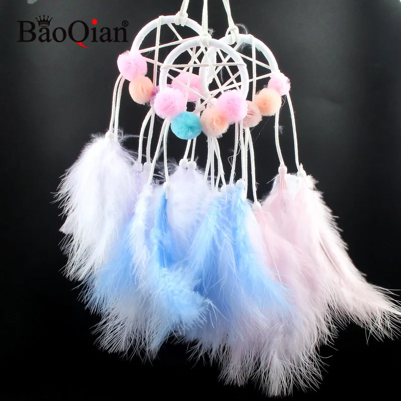 

Handmade Indian Dream Catcher Feathers Circular Net Dreamcatcher Net For Car Home Hanging Decoration Ornament Gift