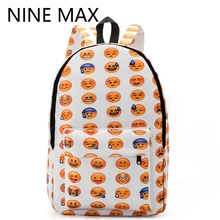 Новый 2017 Дети Мило Emoji Печати Школьные Сумки Детей Холст Рюкзаки Для Девочек-Подростков Повседневная Женщины Ноутбук Mochila Рюкзак