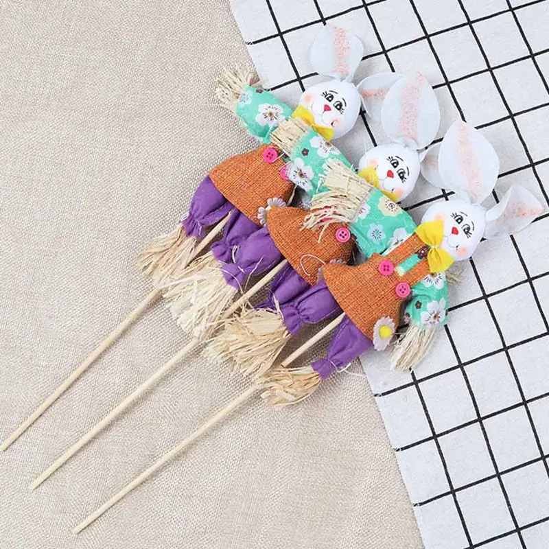 1pcs Cute Easter Bunny Scarecrow Rabbits Festival Happy Birthday Home