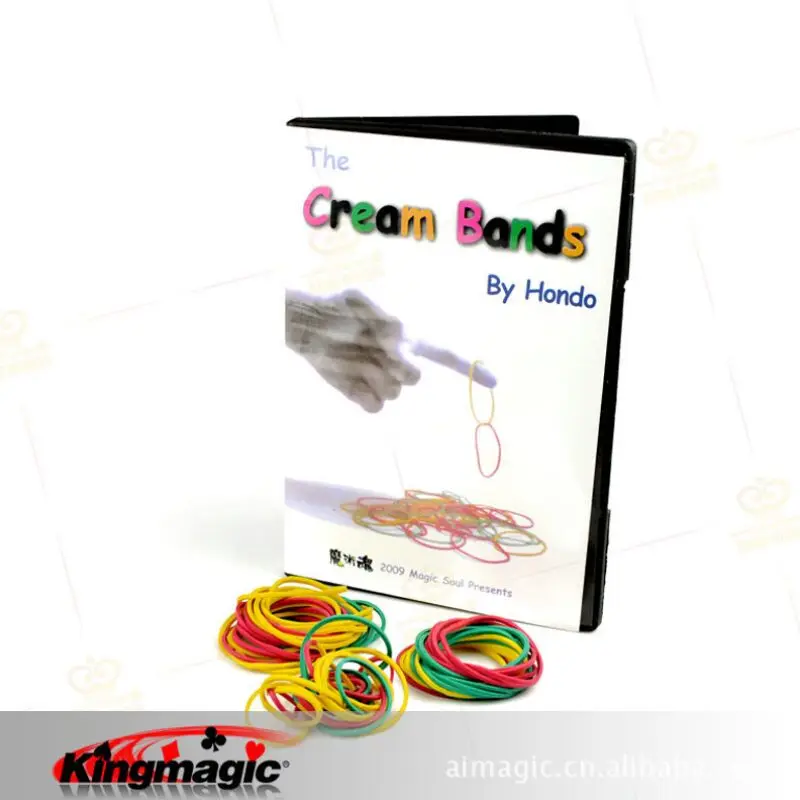 

The Cream Bands DVD rubber bands close up magic tricks magia props Free Shipping