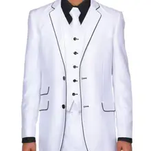 Смокинг жениха на заказ, костюм жениха с двумя пуговицами, Свадебные/вечерние костюмы, Лучший жених(пиджак+ брюки+ галстук+ жилет) B162