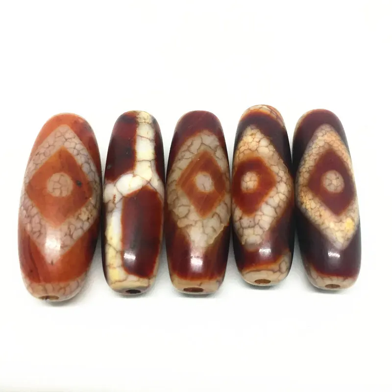 

Wholesale 5pcs/lots Red Color Special Natural Agate Stone Tibetan Dzi Beads Different Totem for making Bracelet Free Shipping
