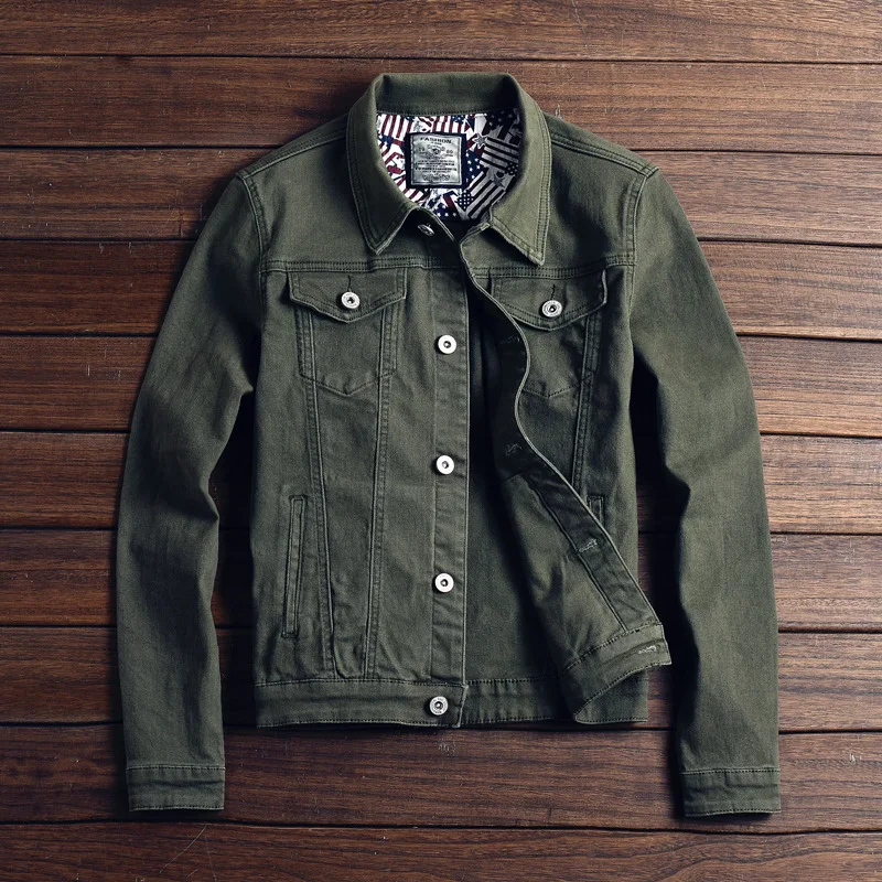 Spring Autumn 2019 Red white Black Yellow army green Jeans Jacket Men Slim Streetwear Denim Jacket Hip Hop Bomber Jacket Homme Spring Autumn 2019 Red white Black Yellow army green Jeans Jacket Men Slim Streetwear Denim Jacket Hip Hop Bomber Jacket Homme