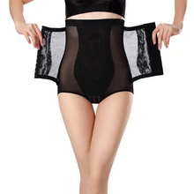 Для женщин Высокая Талия Корректирующие шорты Нижнее белье для послеродового периода обмотка вокруг живота Пояс утягивающий Управление трусики пояс утягивающий