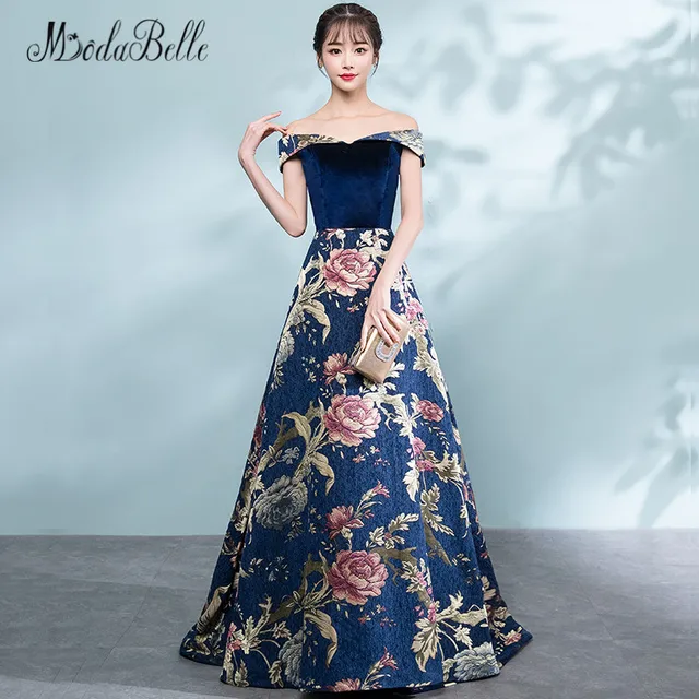 Aliexpress com Buy modabelle Velvet Floral Prom  Dresses  