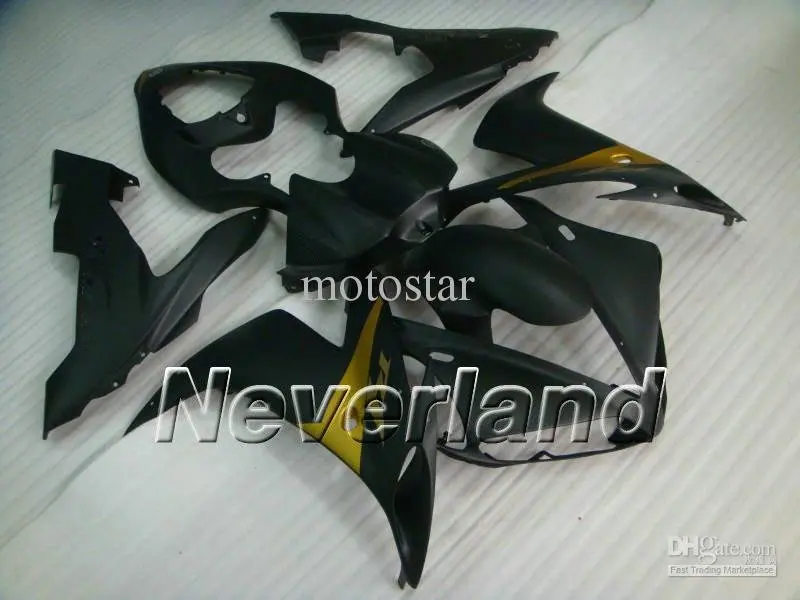 matte black gold bodywork for 2004 2005 2006 YZF R1 04 05 06 YZF R1 YZFR1