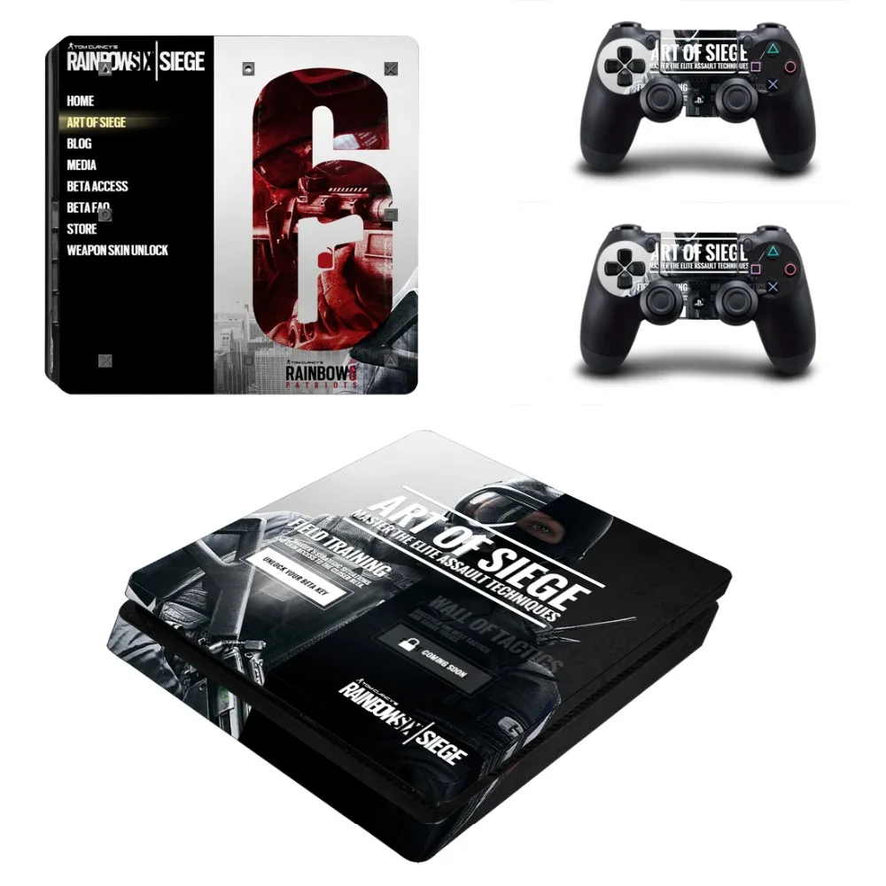 Тонкая наклейка для консоли PlayStation 4 и 2 контроллера PS4 тонкая Виниловая Tom Clancy's