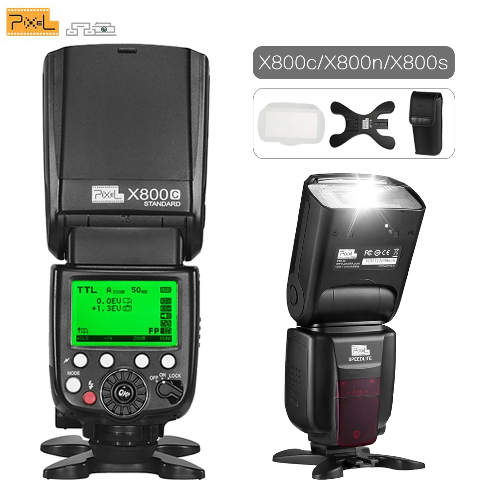 PIXEL X800C N S 2 4G Беспроводная GN60 Master/Slave TTL камера вспышка для Canon Nikon Sony Pentax DSLR как Godox