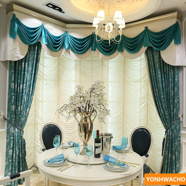 Custom Curtains Modern American Country Bedroom Study Balcony Window Custom Curtains Modern American Country Bedroom Study Balcony Window Blue Cloth Blackout Curtain Tulle Valance N617