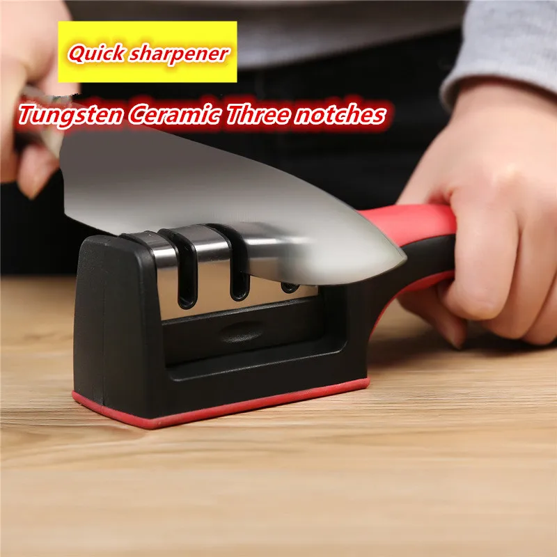 Dropshipping Knife Sharpener Quick Sharpener Professional 3 Stages Sharpener Knife Grinder Non-Slip Silicone Rubber