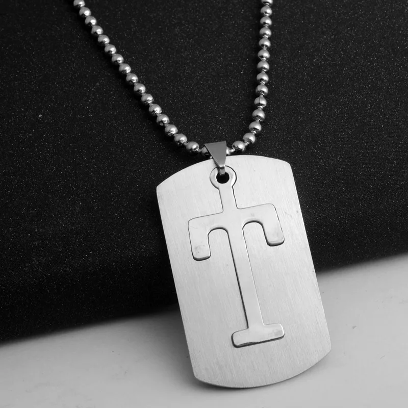 Титановая Подвеска из нержавеющей стали 26 букв Алфавит Dogtag для мужчин и женщин DIY Подвески, ожерелья ювелирные изделия Pingente Ciondoli Pendentif - Окраска металла: T