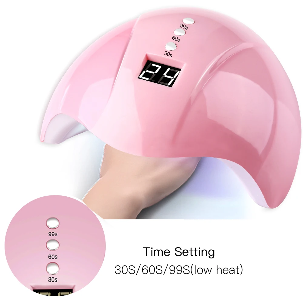  LULAA UV Nail Lamp Manicure LED Nail Dryer Drying Nail Polish Ice Lamp with 12 Pcs Leds 30s/60s/99s