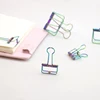 TUTU Novelty rainbow coloful metal Solid Color Hollow Out Metal Binder Clips Notes Letter Paper Clip Office Supplies FOD H0153 ► Photo 2/6
