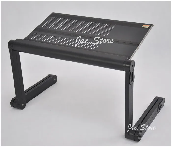 Light Yet Strong Folding Recliner Laptop Table with Big Fan and Double Mouse Pad Full Black Color (3)
