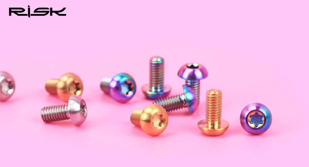 Ti//Titanium Rainbow bolts M5x10mm Water Bottle Cage Torx T25 Head screws 4pcs