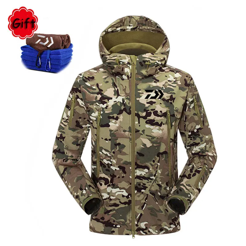 

Spring Winter Outdoor Fishing Clothing Camouflage Jacket and Pant Outdoor Sports Men Keep Warm Sunproof Fishing Climbing Clothes