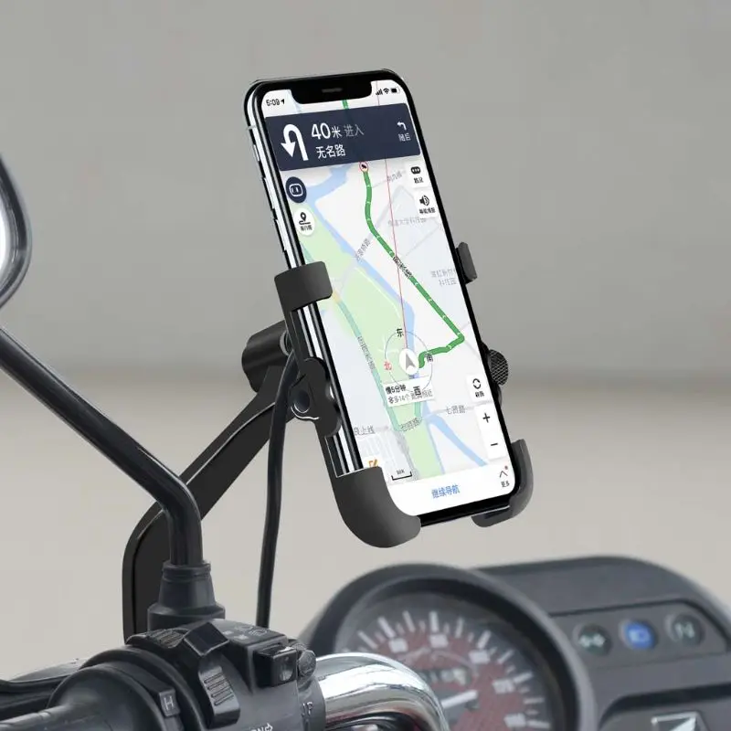 Руль Мотоцикла зеркало 12V Водонепроницаемый QC 3,0 USB быстрое Зарядное устройство мобильного телефона держатель Подставка для 4,3-7 дюймов чехол для телефона