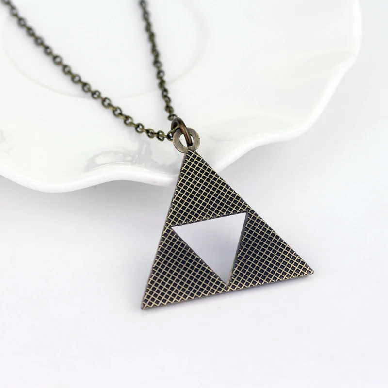 Дизайн Легенда о Зельде ожерелье логотип Triforce кулон Косплей ювелирные изделия для мужчин и женщин мода игра ювелирные изделия