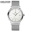 Agelocer Brand Top Quality AAA Customized Wrist Watch Business Steel Analog Display Date Men s Black