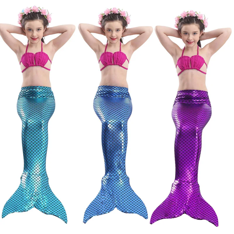 

Children can carry fins mermaid mermaid swimsuit mermaid tail bathing suit clothes cos gift halloween costume for kids