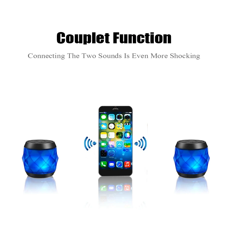 Bluetooth колонка светодиодная мини беспроводная водонепроницаемая портативная