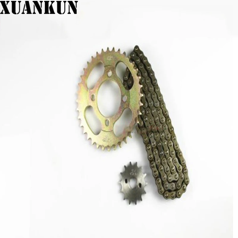 

XUANKUN Curved Beam Motorcycle DY100 110 Sets Chain Sprocket Teeth Disk 428H Chain Size Chain Disk