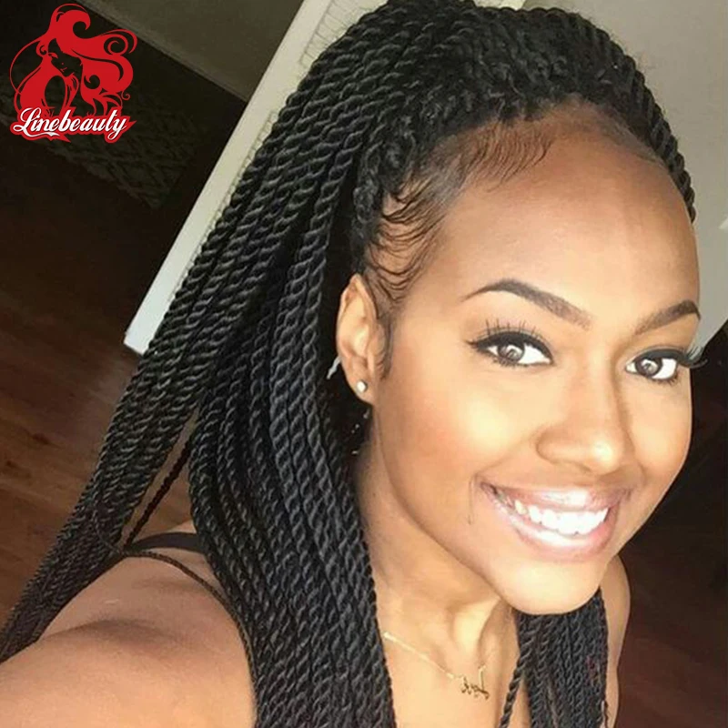 Kinky Twist Braided Lace Front Wigs With Baby Hair Deep Twist Braided