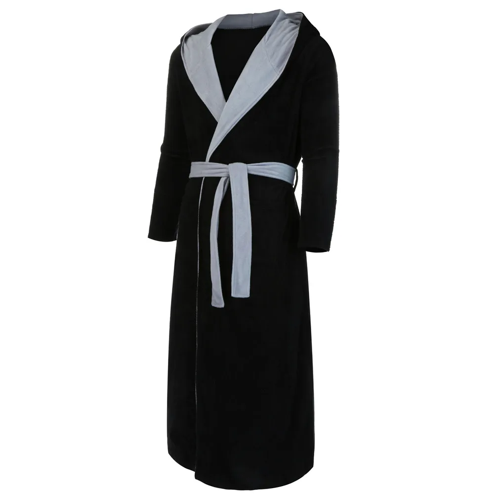 Мужская зимняя удлиненная плюшевая шаль, банный халат, домашняя одежда, халат с длинными рукавами, банный халат badjas bata, Мужская пижама