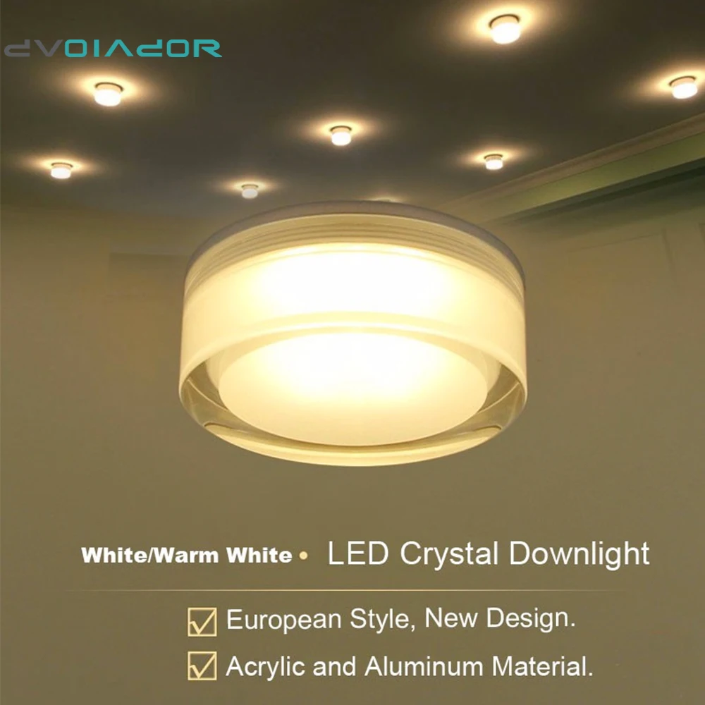 Фотолампа квадратная/круглая 1 Вт 3 5 7 Вт|led downlight|led downlight squarecrystal led |