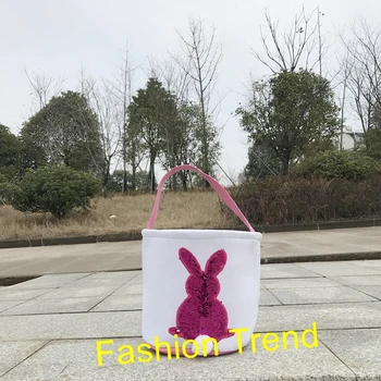 

100pcs/lot Ready to ship 4 colors New Arrival reversible sequins easter bucket easter gift bag , easter decoration