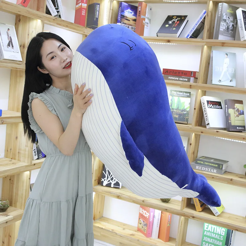 

55/70cm Blue Whales Plush Toy Stuffed Animals Whale Toy Kids Comforting Plushie Boys Girls Gift