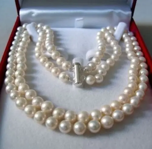 

Free shipping >>>>>>2 Row7-8MM AKOYA SALTWATER PEARL NECKLACE 995P