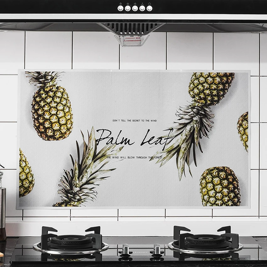 

Wall stickers Creative Kitchen Oilproof Removable Wall Stickers Art Decor Home Decal Wallpapers For Kitchen High temperature