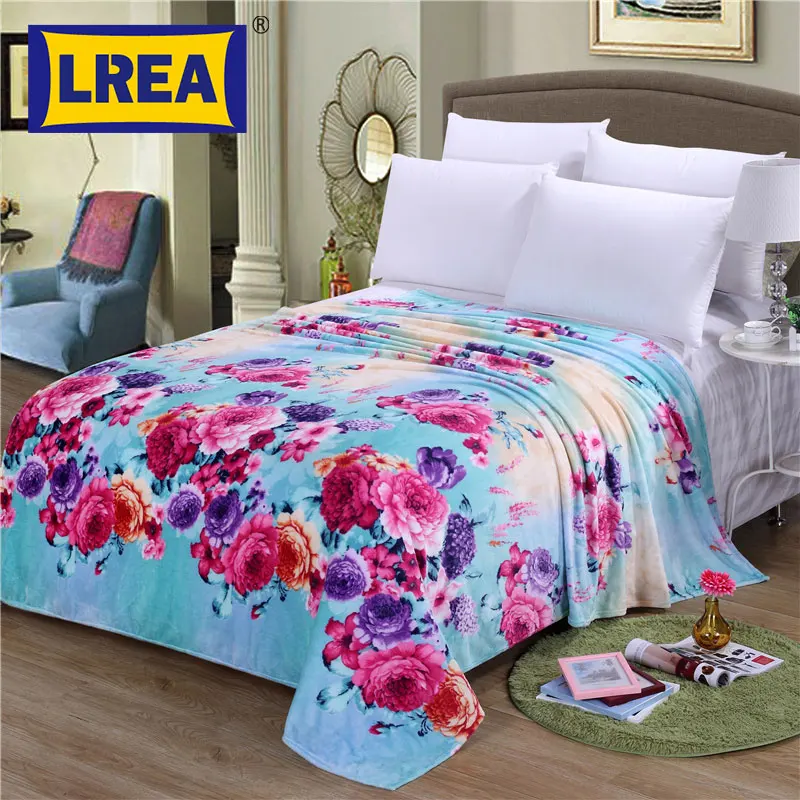 

LREA big size Home Textile flower coral fleece blankets adult cover on the bed bedclothes Towels can be as bed sheet