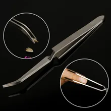 Дизайн ногтей формовочные пинцеты из нержавеющей стали многофункциональный зажим для маникюра Кончиков Ногтей Инструмент УФ-гель, акриловый C кривой маникюрные щипцы со стразами