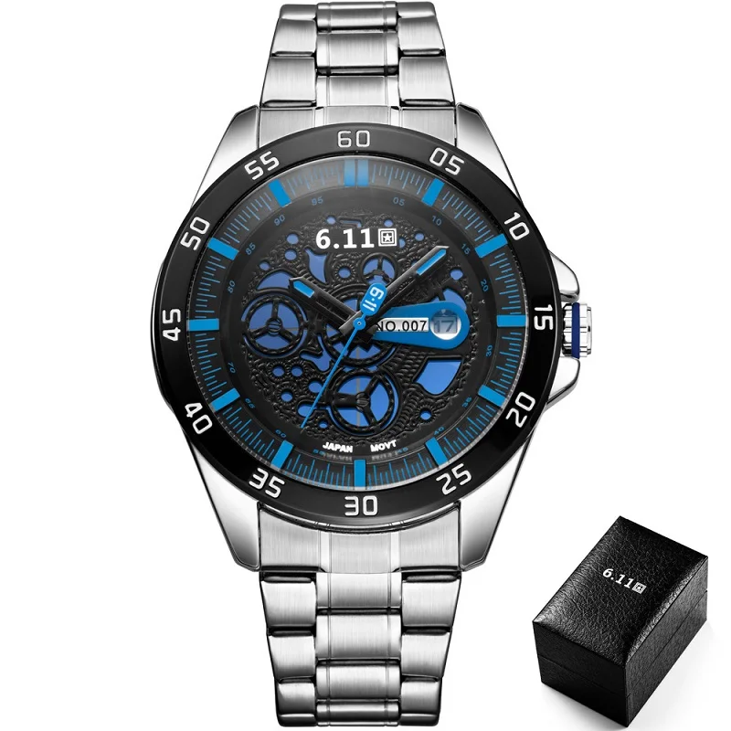 6,11 мужские s новые модные часы на солнечных батареях полностью стальные часы армейские военные уличные кварцевые наручные часы мужские спортивные часы no.007