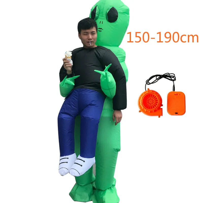 

Inflatable Monster Costume Scary Green Alien Dinosaur Mascot or Kid Clothing Adult Animal Halloween Christmas Party Toys