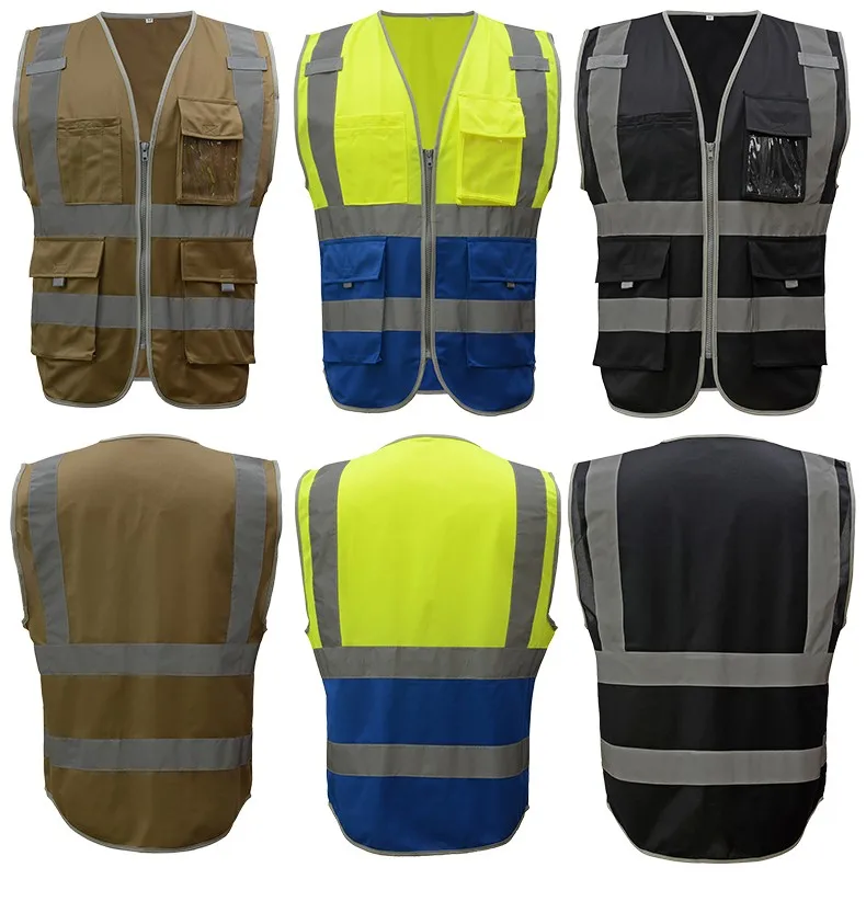 SFvest hi vis yellow vest blue safety vest reflective polyester knitted reflective company printing